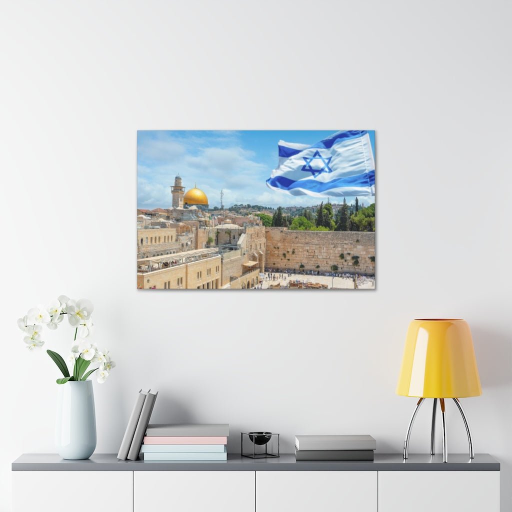 Temple Mount premium canvas print - Israel merchandise featuring Jerusalem's iconic site, available at Israel stores online.