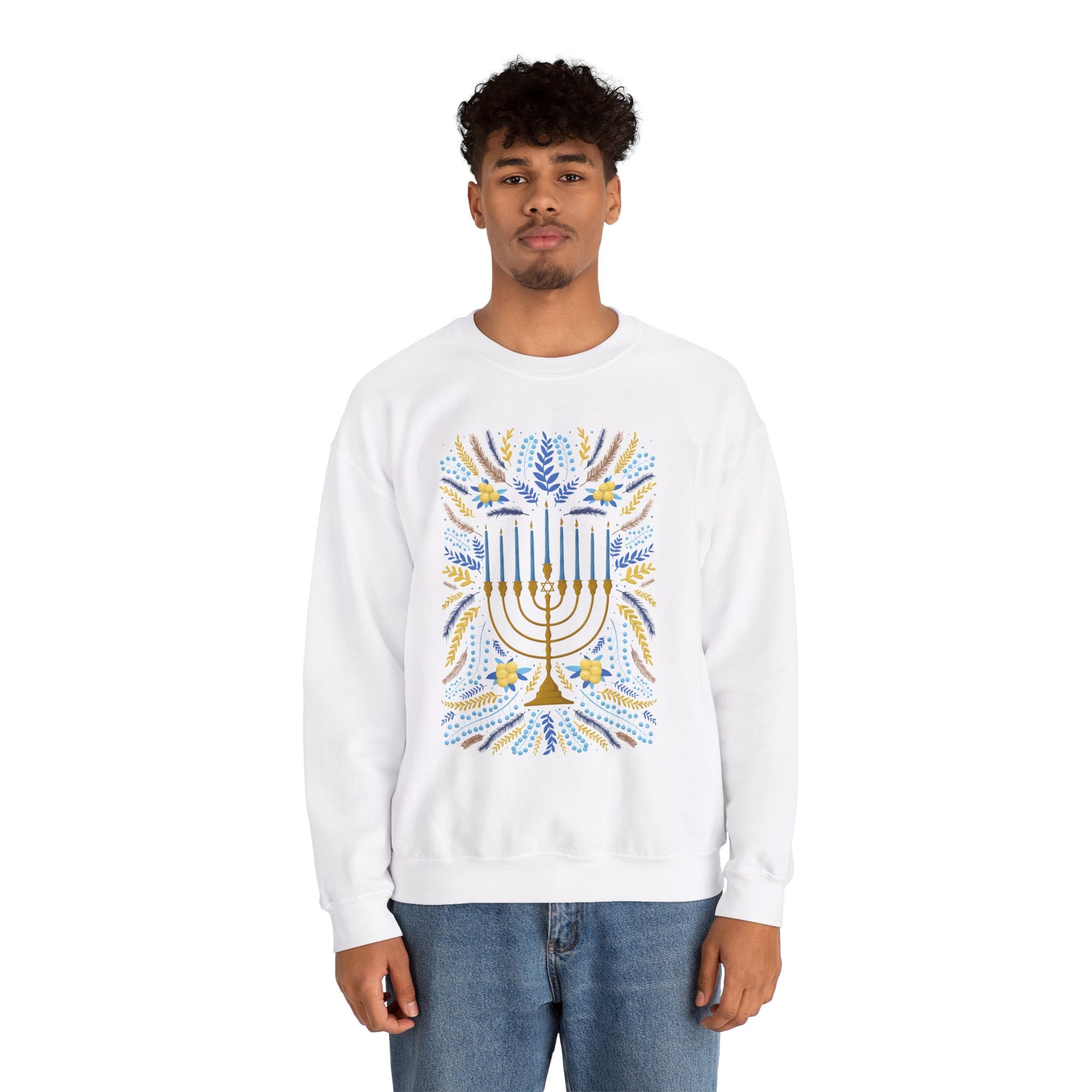 Artistic Menorah Hanukkah Sweater