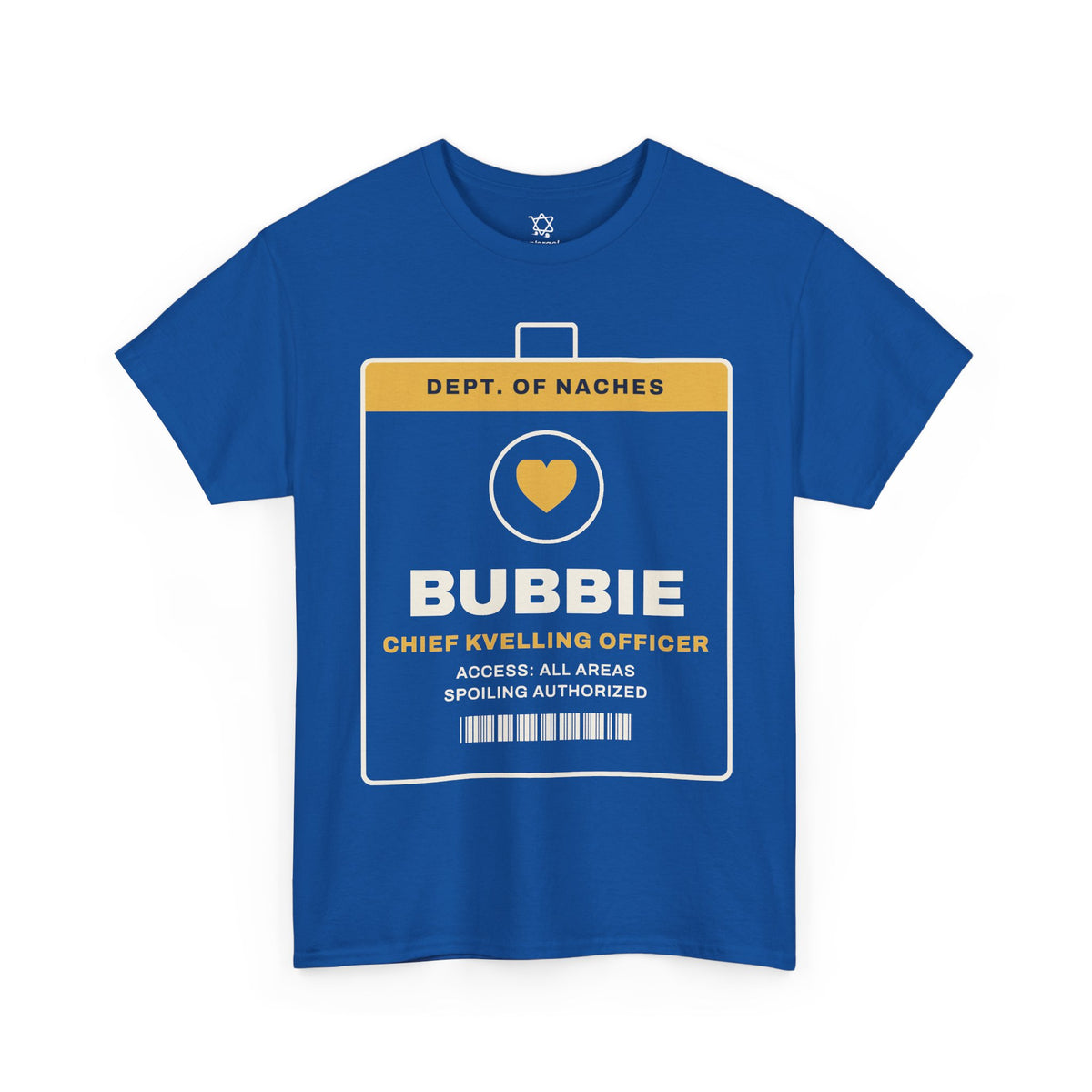 Bubbie Chief Kvelling Officer T-Shirt in Royal - Shop Israel