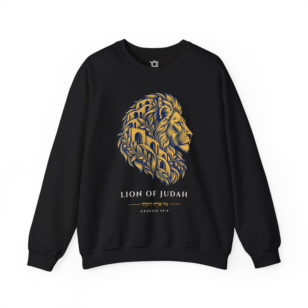 Jerusalem Lion of Judah Sweatshirt in Black - Shop Israel