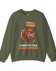 Turkeys for Thanksgiving Sweatshirt in Military Green - Shop Israel