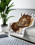 Israel I Stand With You Lion Sherpa Blanket (White)