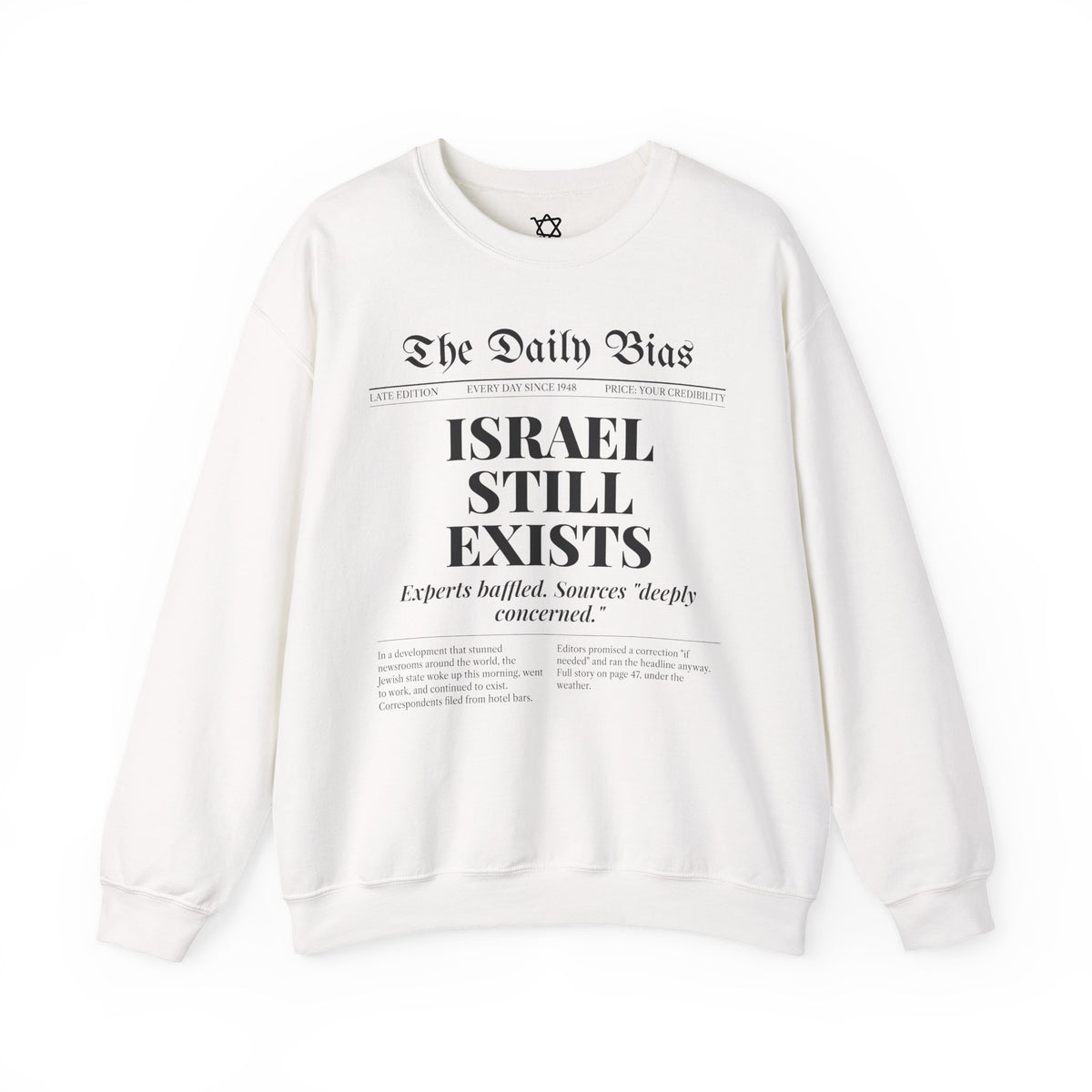 The Daily Bias Sweatshirt in White - Shop Israel