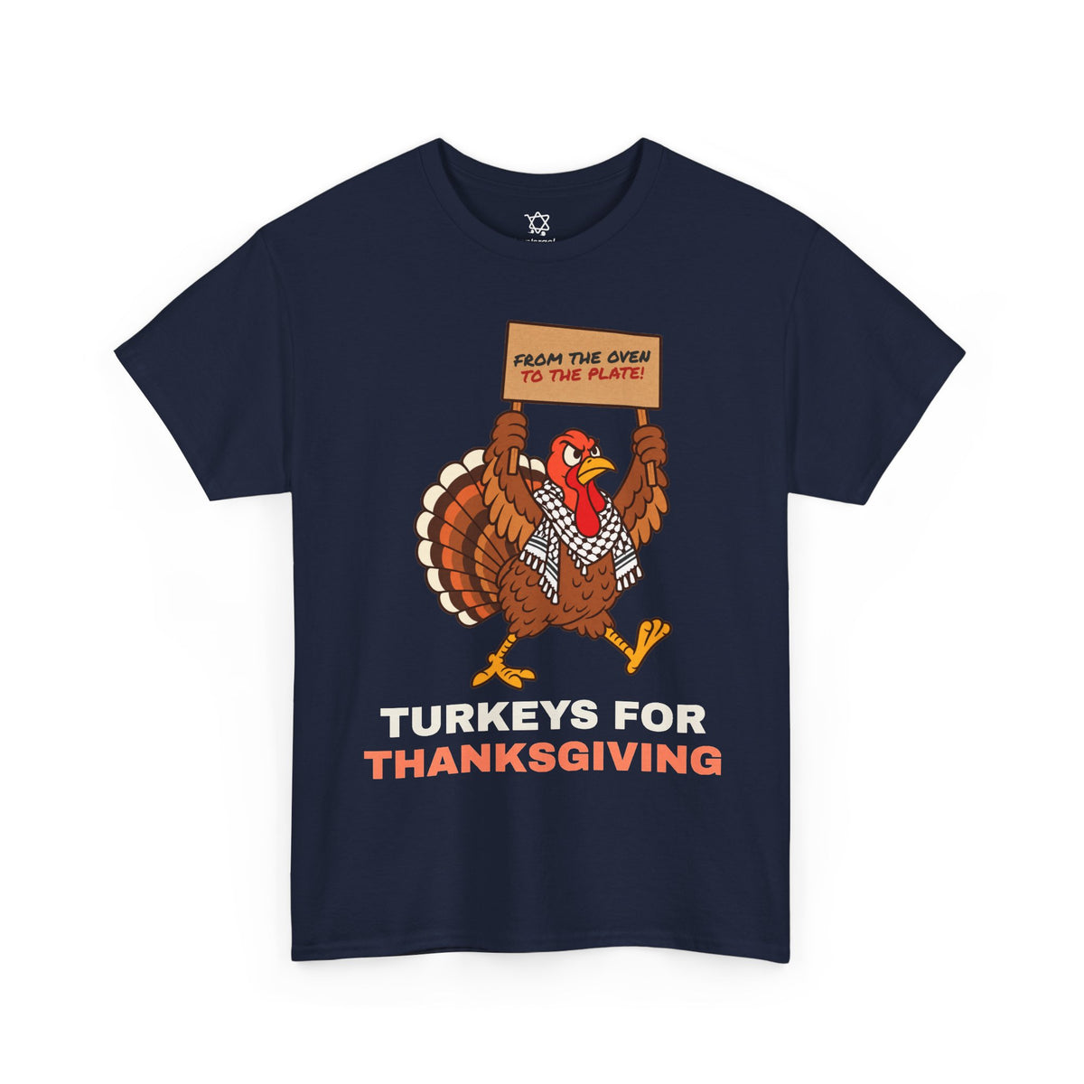 Turkeys for Thanksgiving T-Shirt in Navy - Shop Israel