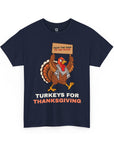 Turkeys for Thanksgiving T-Shirt in Navy - Shop Israel
