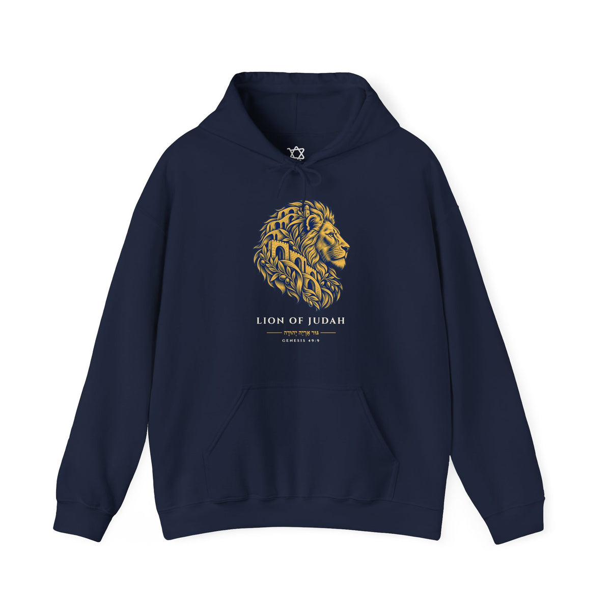 Jerusalem Lion of Judah Hoodie in Navy - Shop Israel