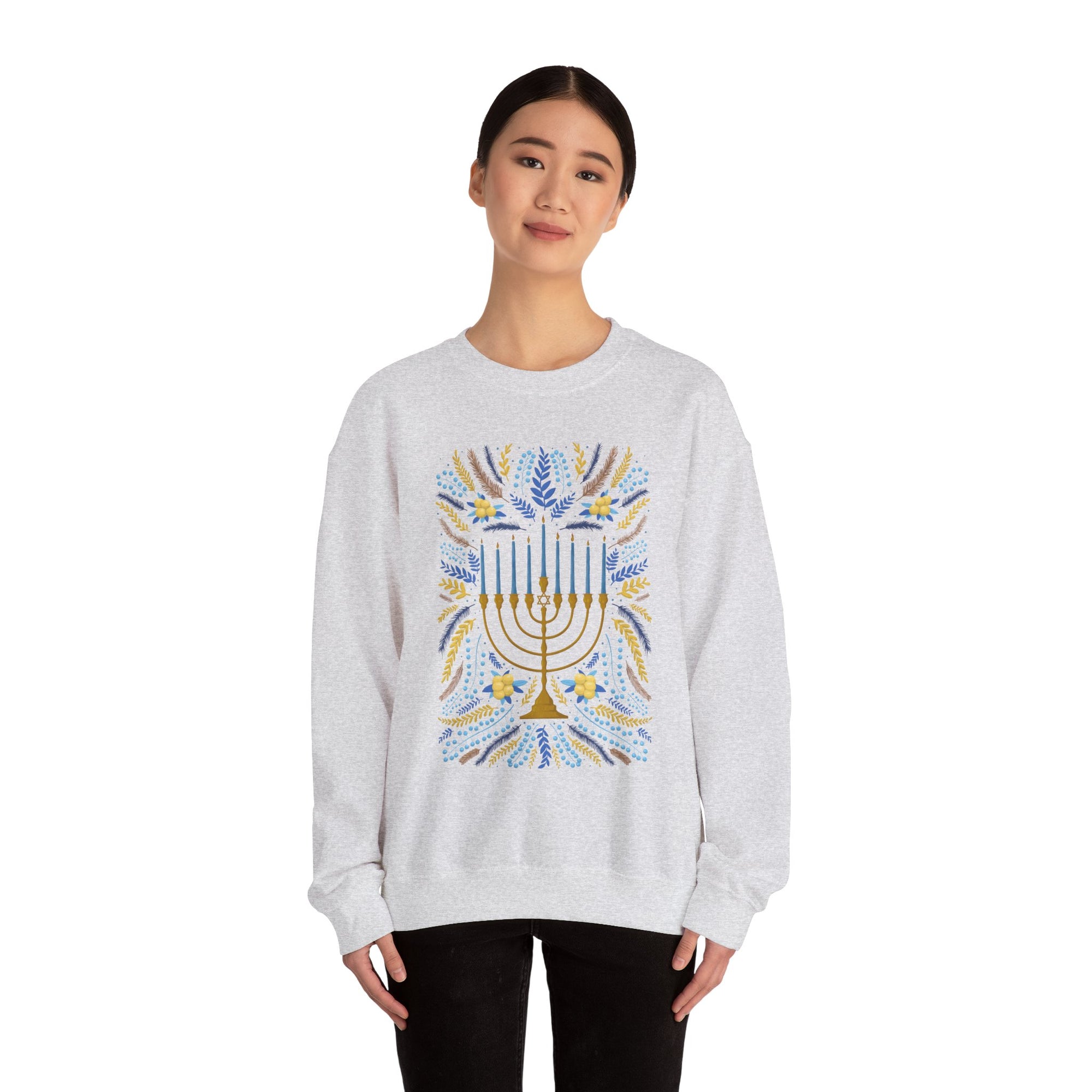 Artistic Menorah Hanukkah Sweater