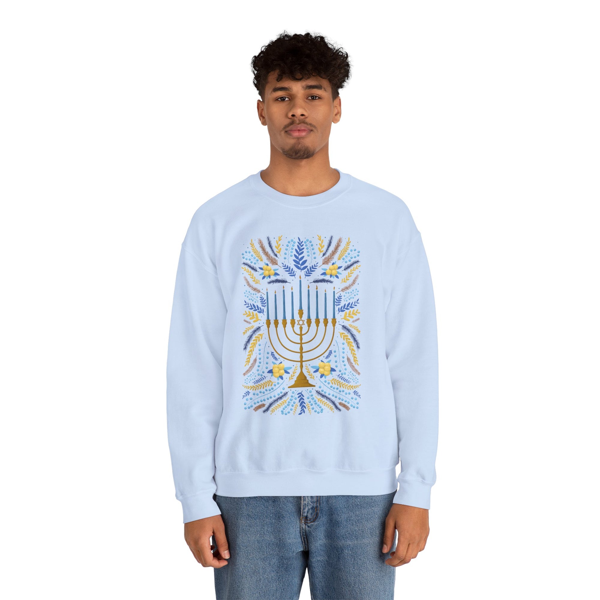 Artistic Menorah Hanukkah Sweater