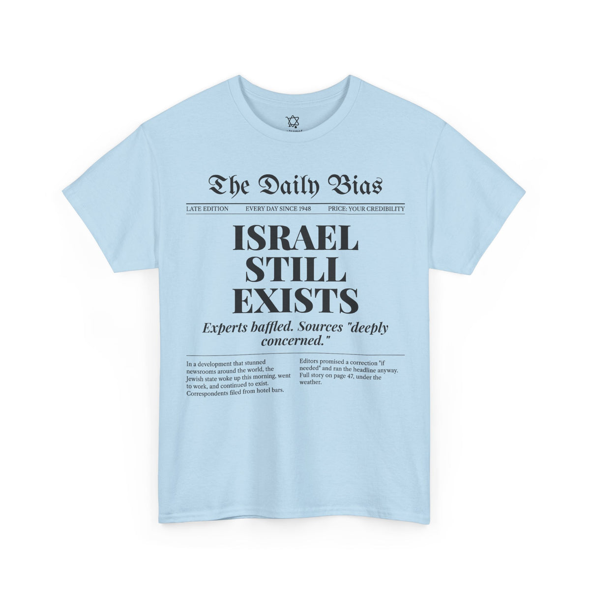The Daily Bias T-Shirt in Light Blue - Shop Israel