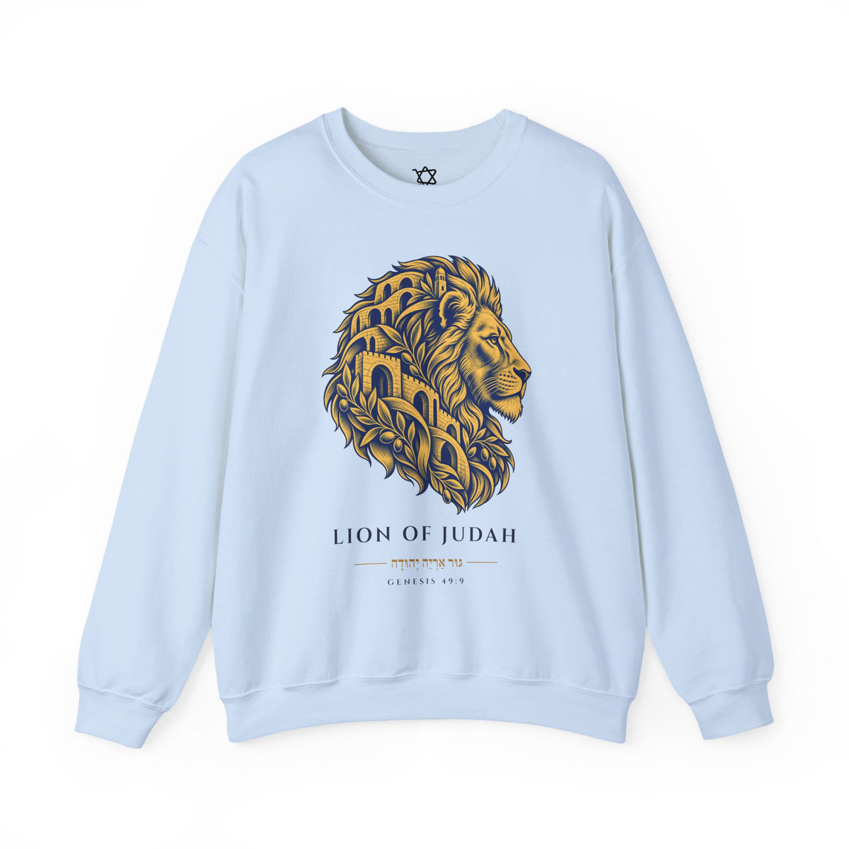 Jerusalem Lion of Judah Sweatshirt in Light Blue - Shop Israel
