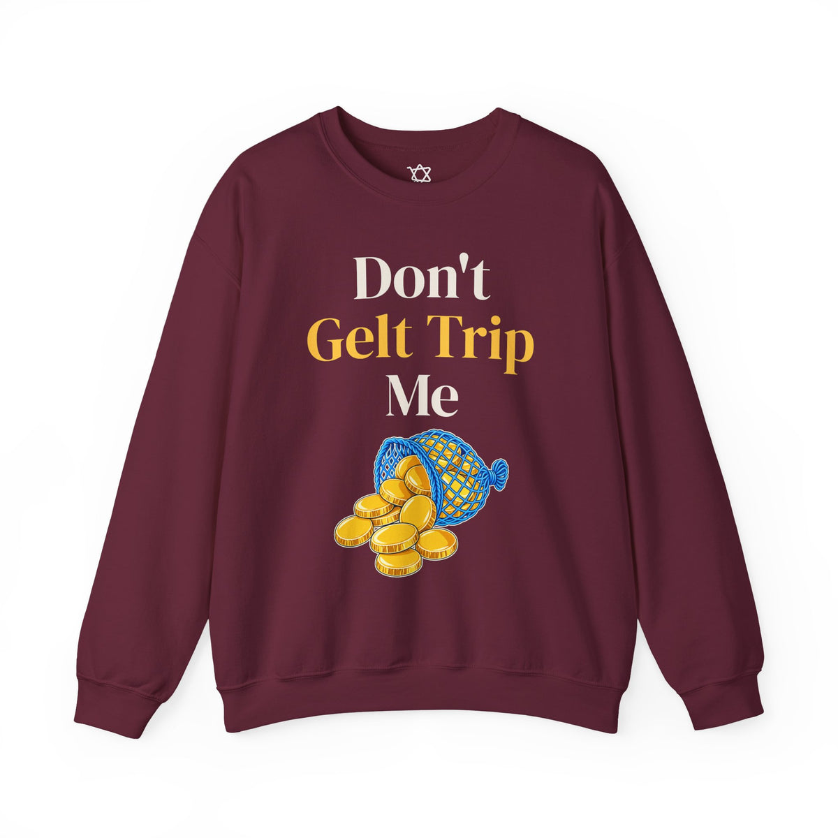 Don't Gelt Trip Me Sweatshirt in Maroon - Shop Israel