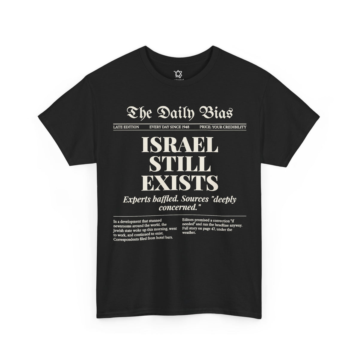 The Daily Bias T-Shirt in Black - Shop Israel