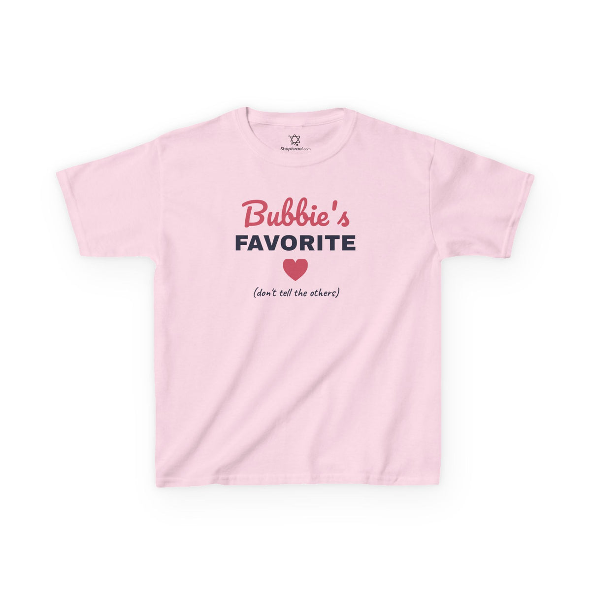 Bubbie's Favorite Kids T-Shirt in Light Pink - Shop Israel