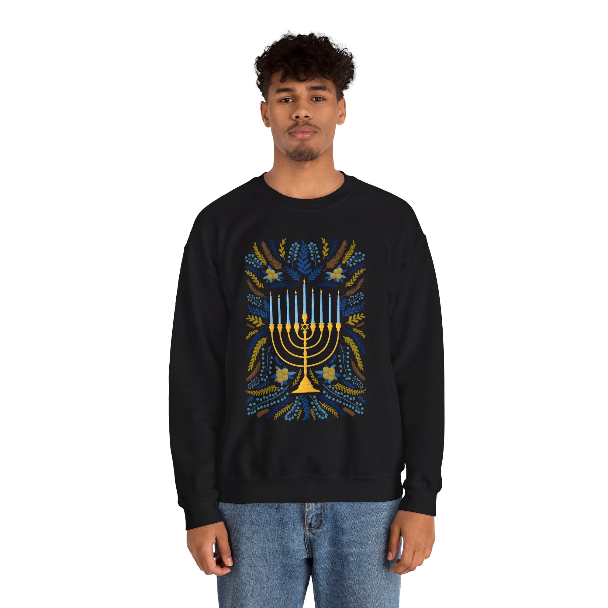 Artistic Menorah Hanukkah Sweater