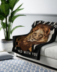 Israel I Stand With You Lion Sherpa Blanket (Black)