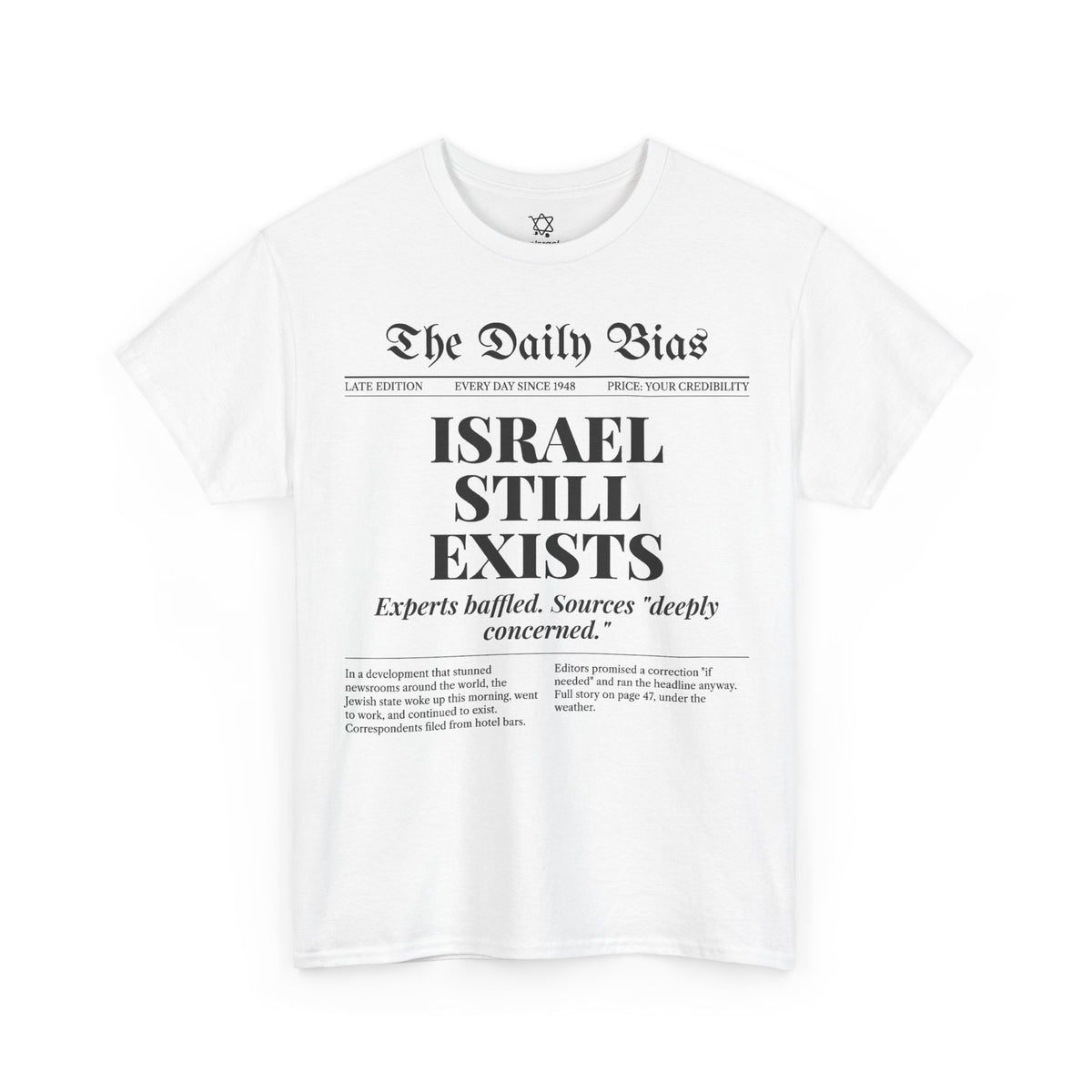 The Daily Bias T-Shirt in White - Shop Israel