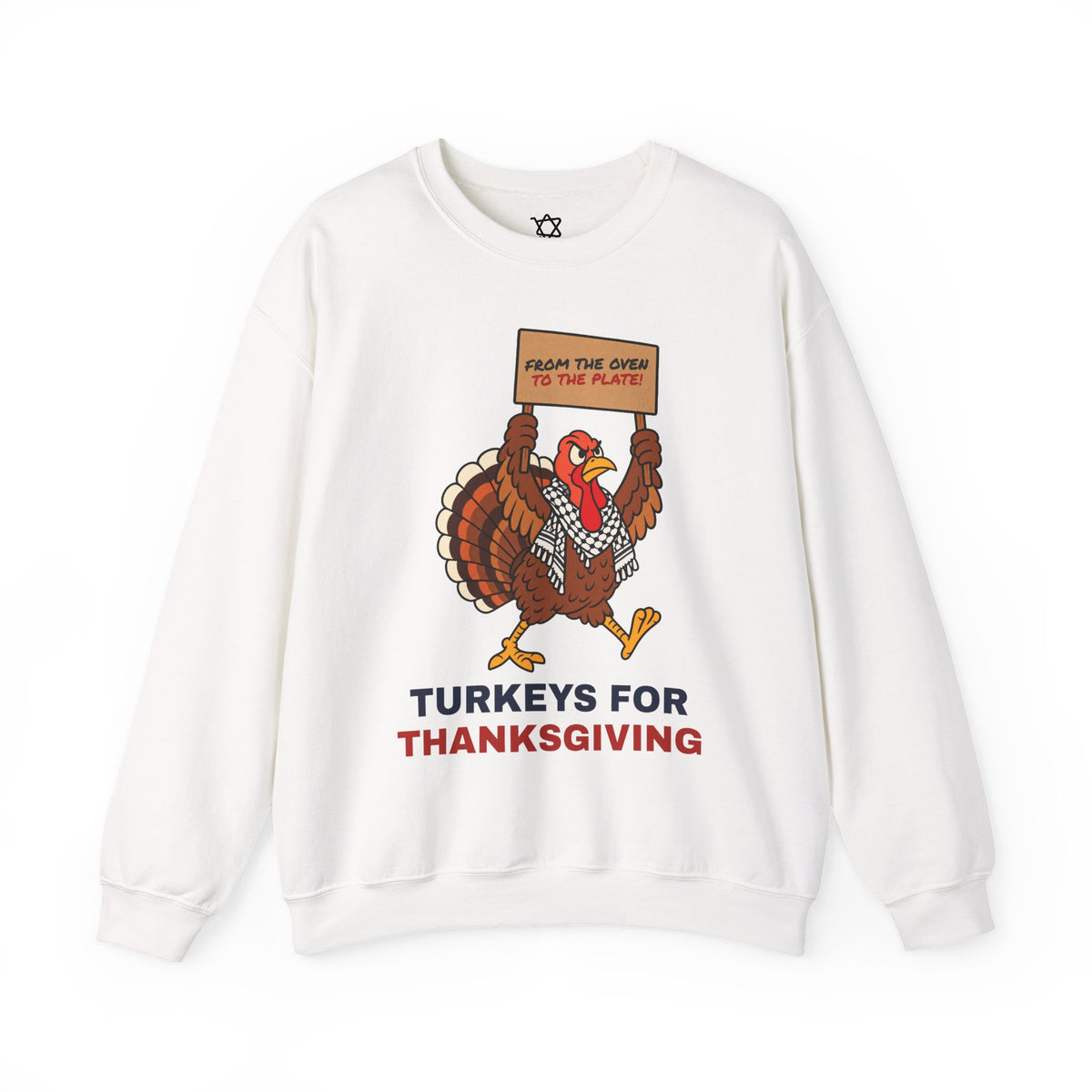 Turkeys for Thanksgiving Sweatshirt in White - Shop Israel