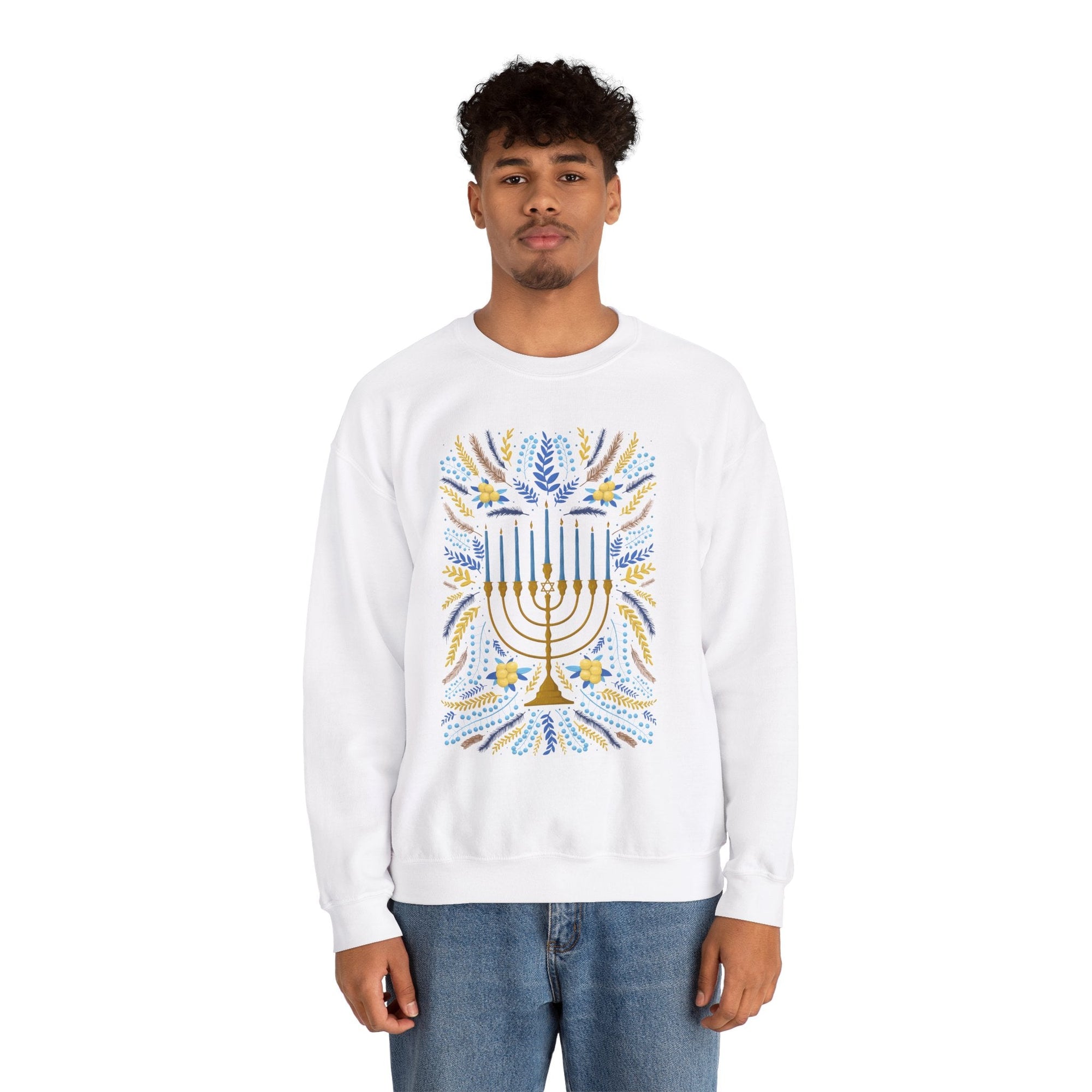 Artistic Menorah Hanukkah Sweater - Shop Israel