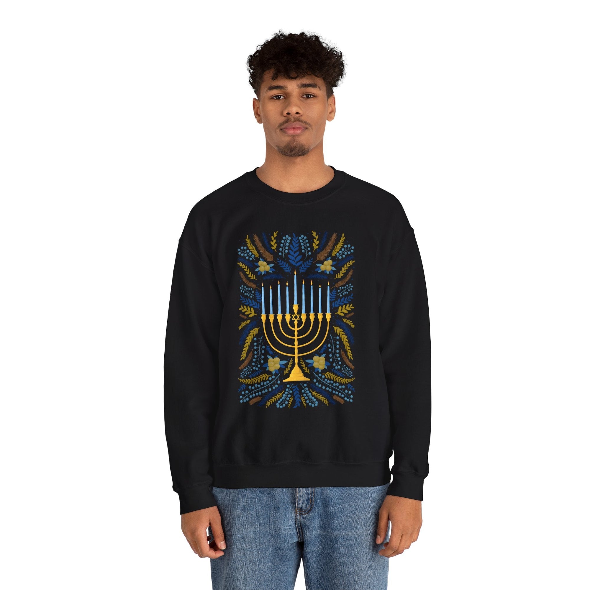 Artistic Menorah Hanukkah Sweater - Shop Israel