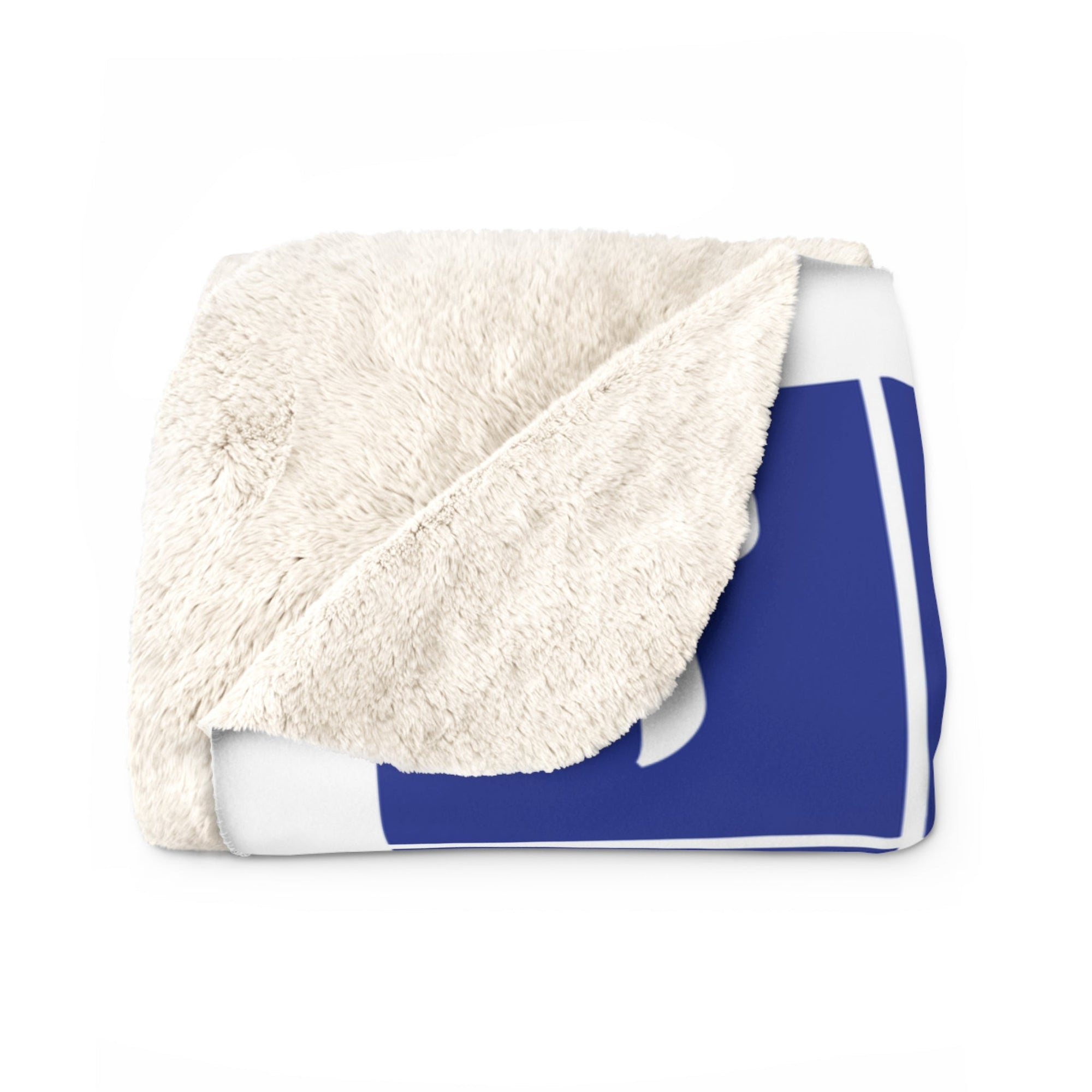 Blue & White Hebrew Alphabet Sherpa Blanket - Shop Israel