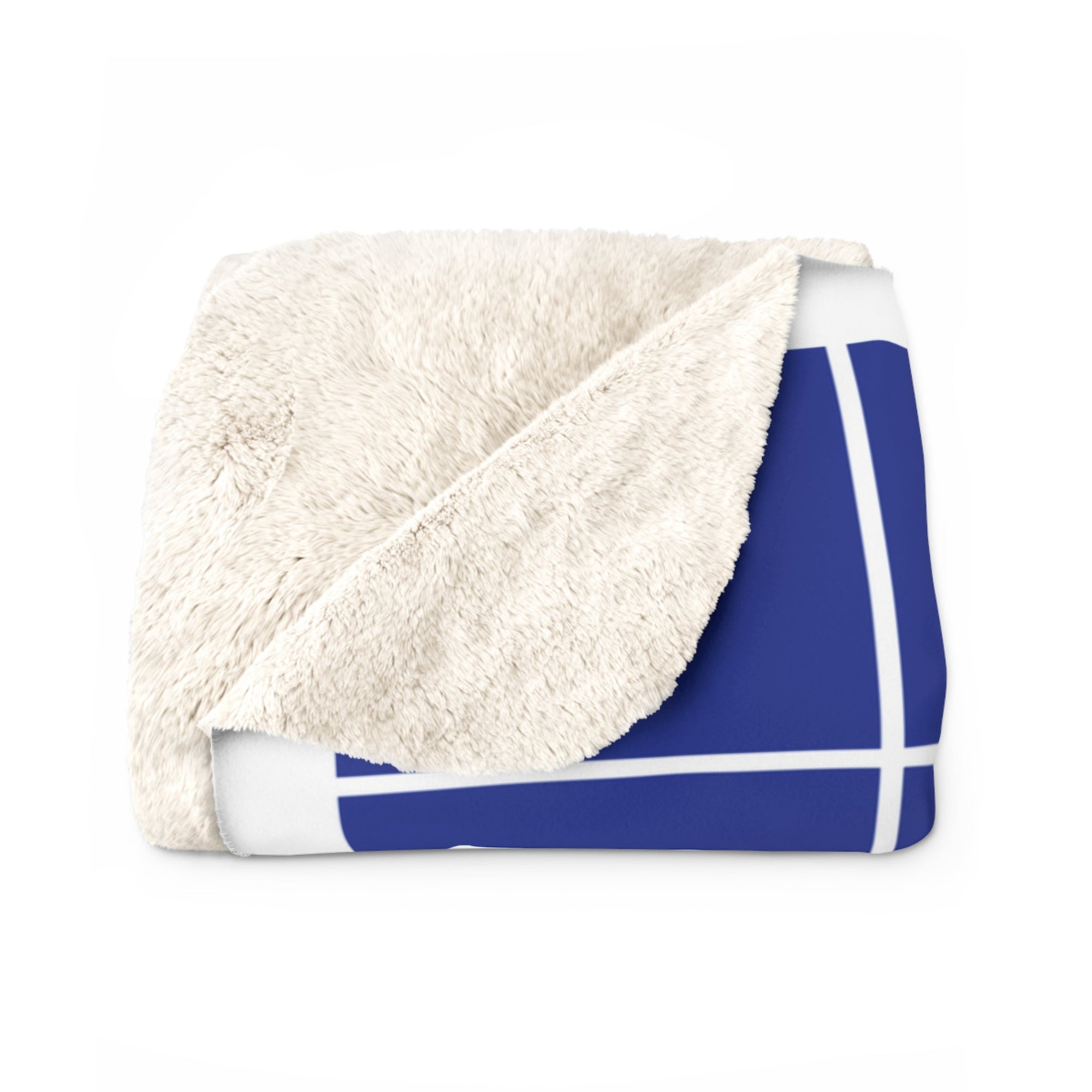 Blue & White Hebrew Alphabet Sherpa Blanket - Shop Israel