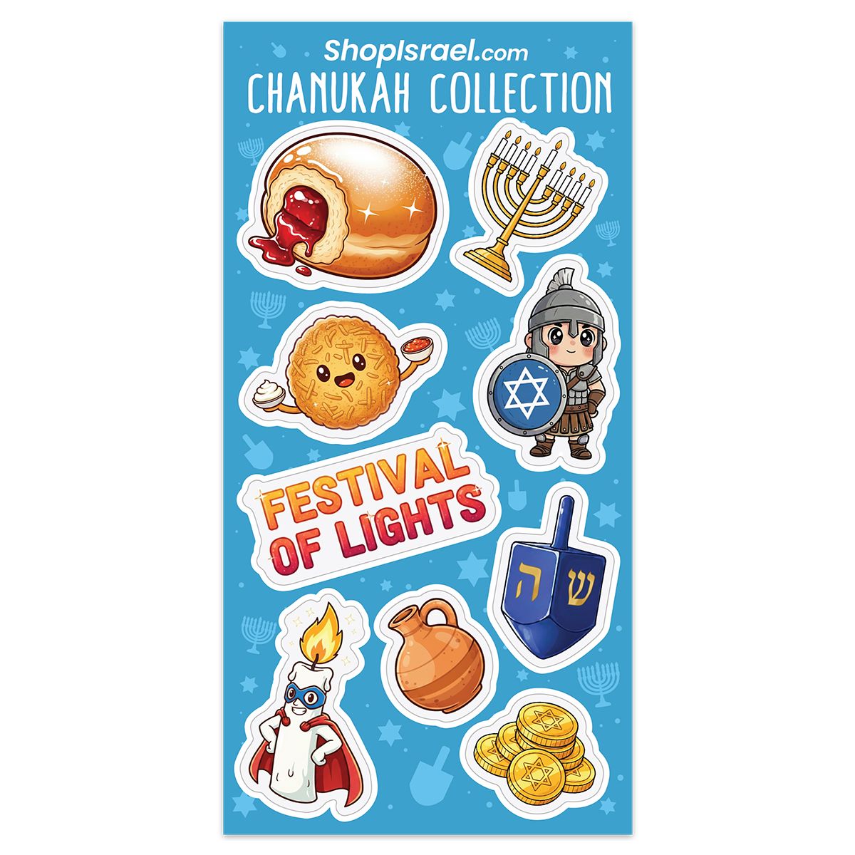 Chanukah Stickers - Shop Israel