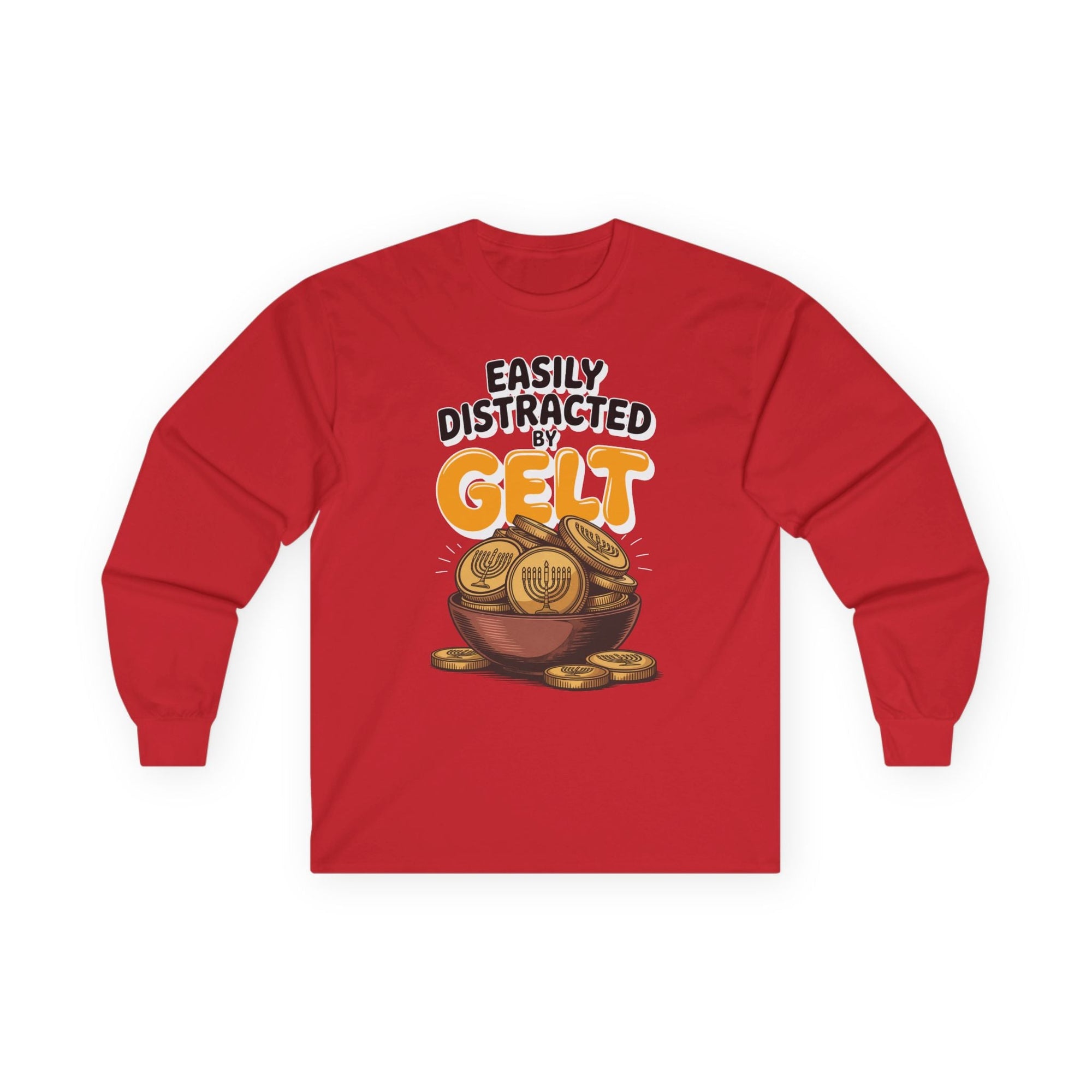 Distracted By Gelt Long Sleeve T-Shirt - Shop Israel