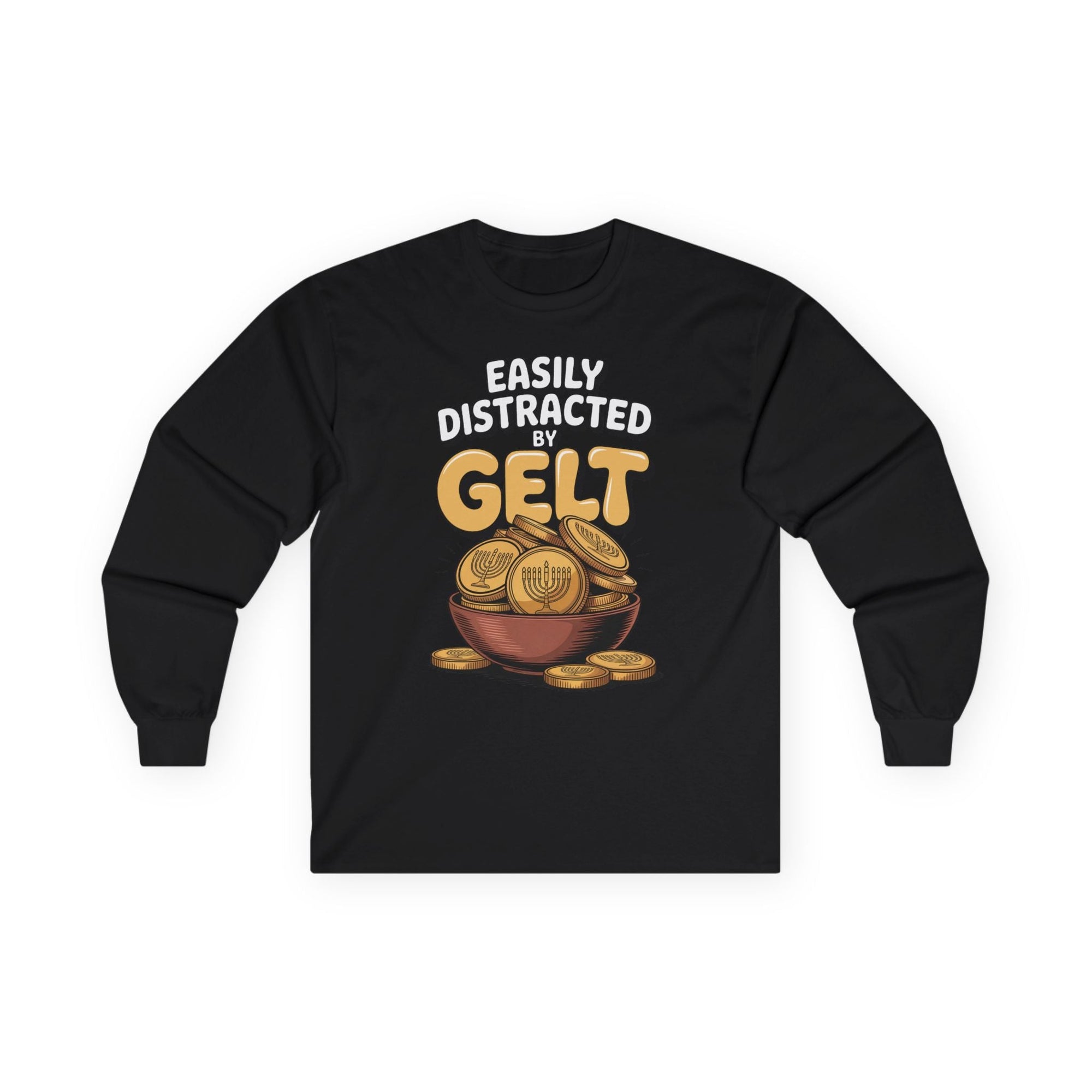 Distracted By Gelt Long Sleeve T-Shirt - Shop Israel