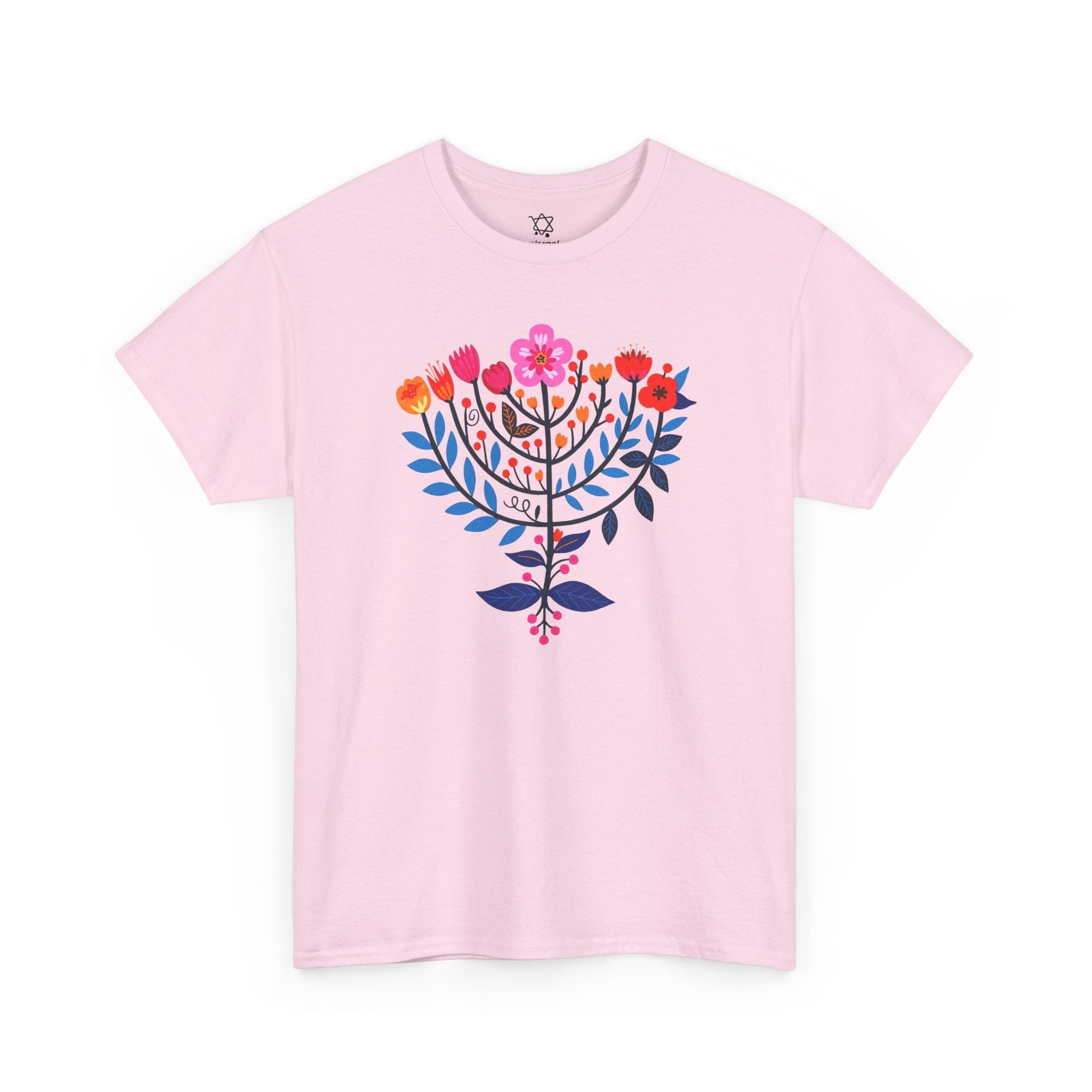 Flower Menorah T-Shirt - Shop Israel