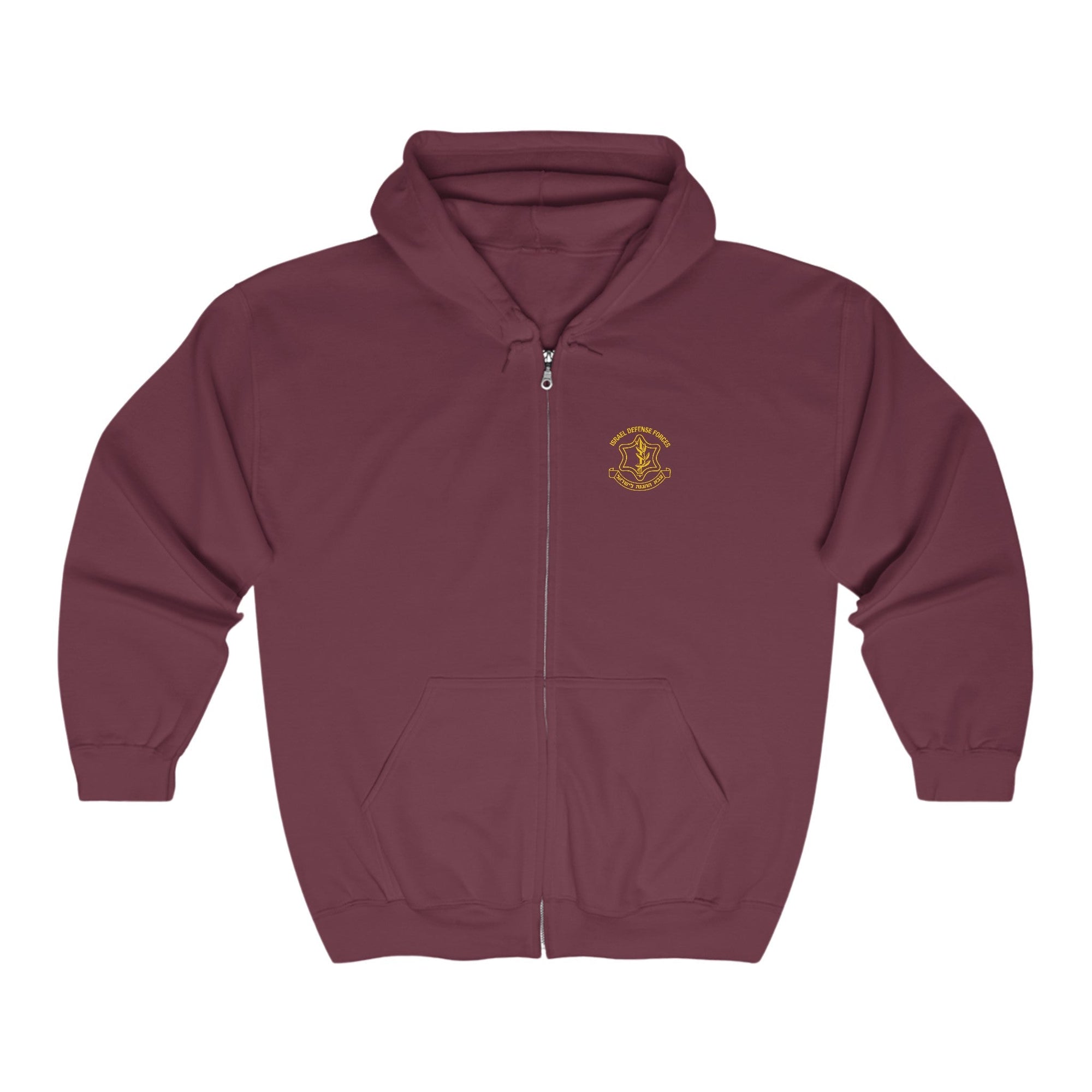 IDF Zip Hoodie Sweatshirt Maroon - Shop Israel