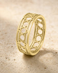 Infinity Band Star of David Ring, editorial close-up