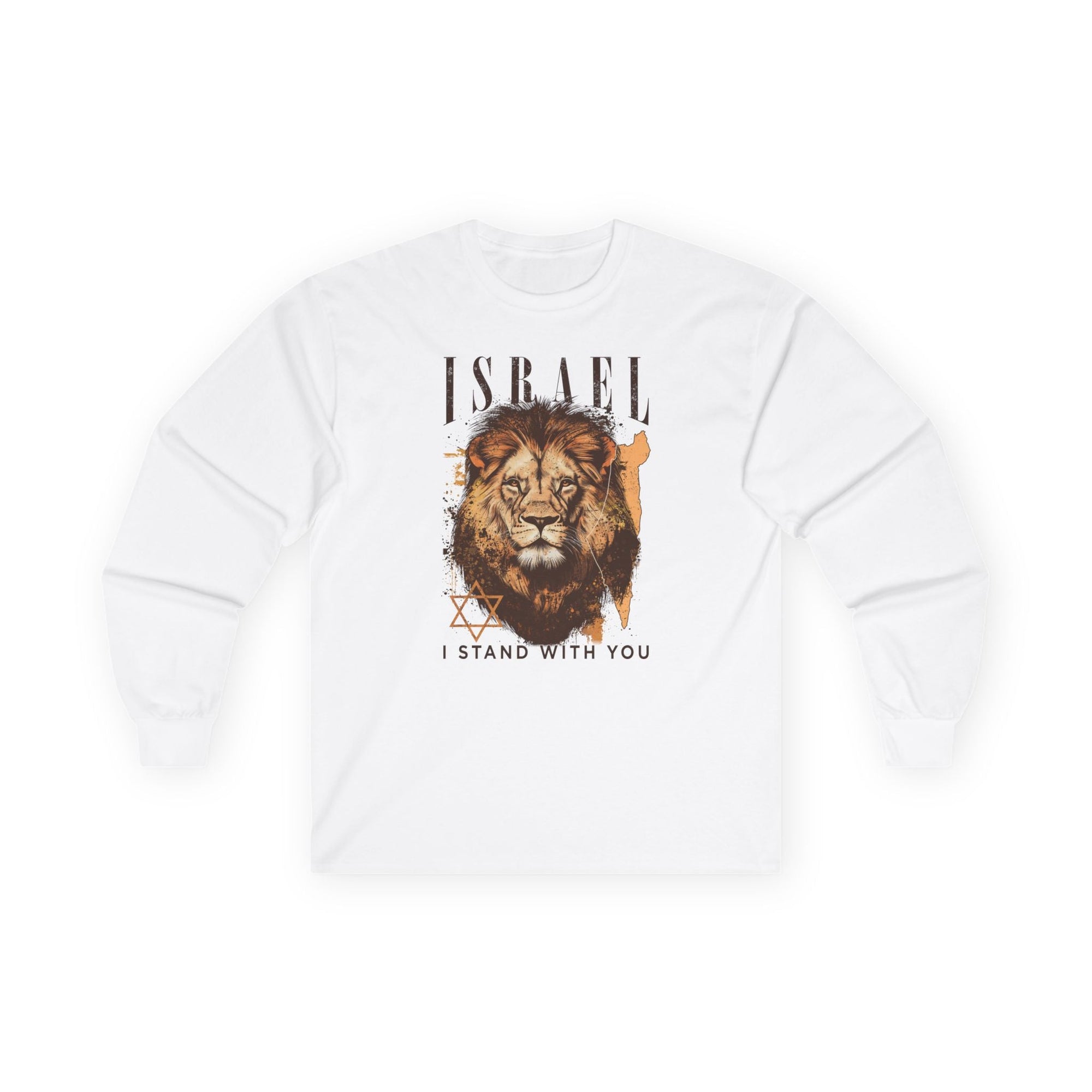 Israel I Stand With You Lion Long Sleeve T-Shirt - Shop Israel