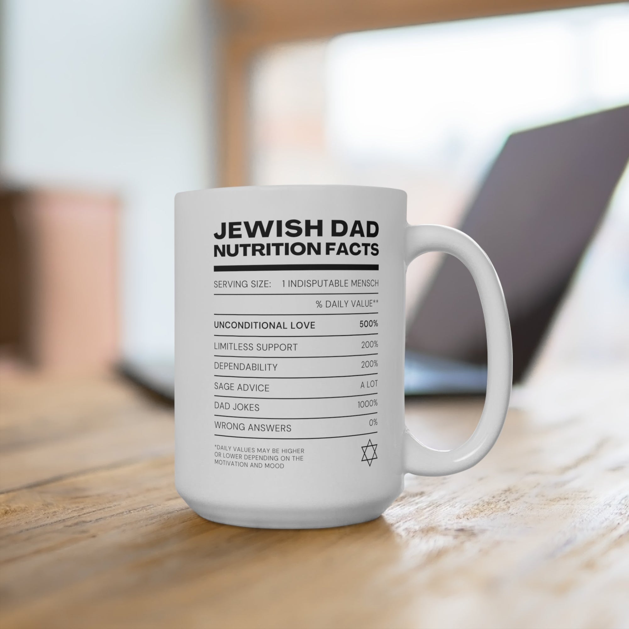 Jewish Dad Nutrition Facts Ceramic Mug - Shop Israel