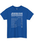 Jewish Dad Nutrition Facts T - Shirt - Shop Israel