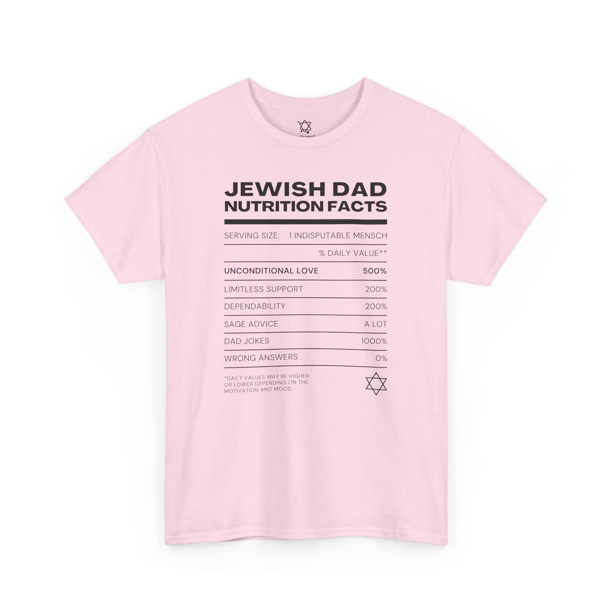 Jewish Dad Nutrition Facts T - Shirt - Shop Israel