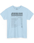 Jewish Dad Nutrition Facts T - Shirt - Shop Israel