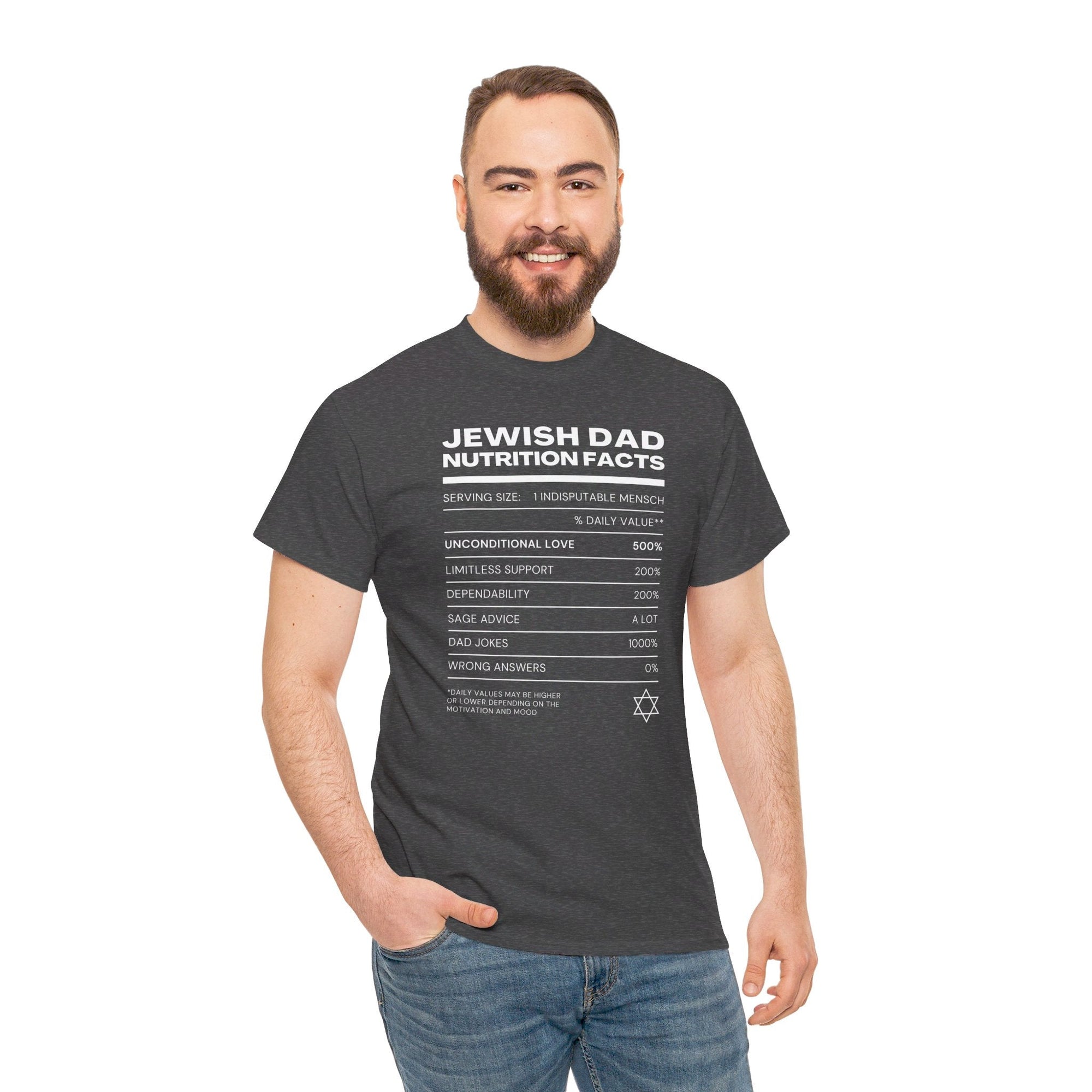 Jewish Dad Nutrition Facts T - Shirt - Shop Israel