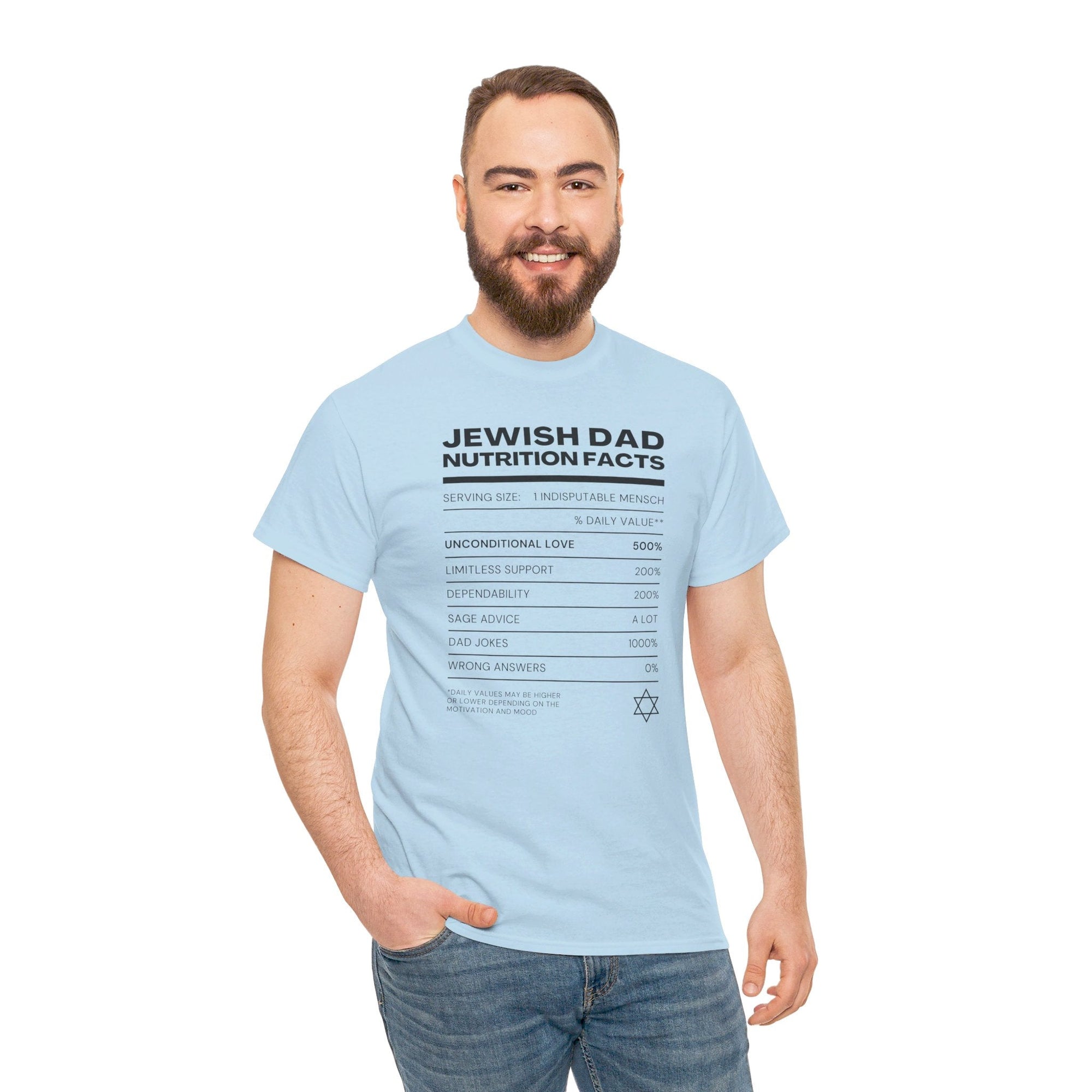 Jewish Dad Nutrition Facts T - Shirt - Shop Israel