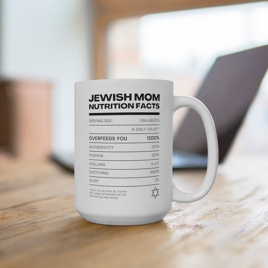 Jewish Mom Nutrition Facts Ceramic Mug - Shop Israel