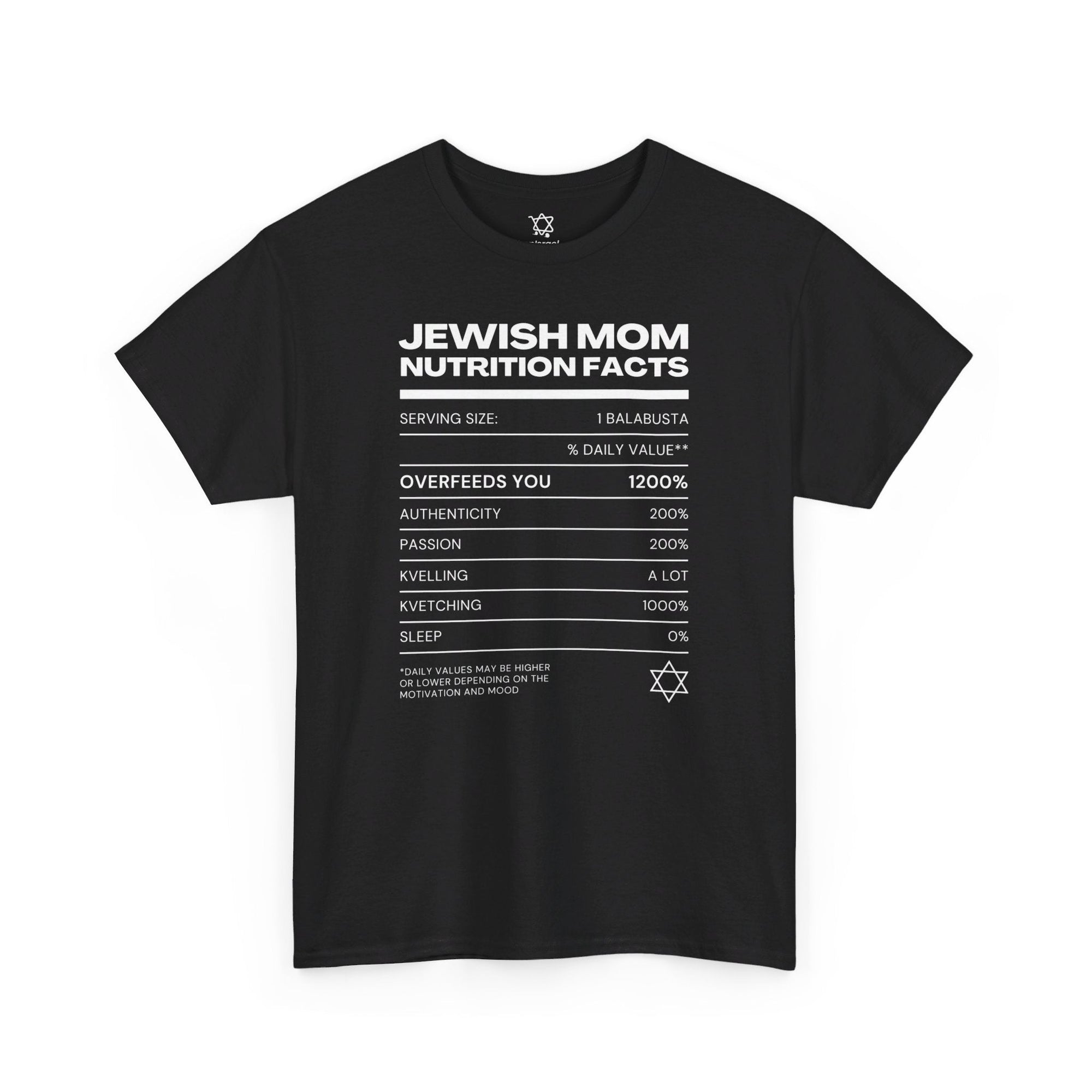 Jewish Mom Nutrition Facts T - Shirt - Shop Israel