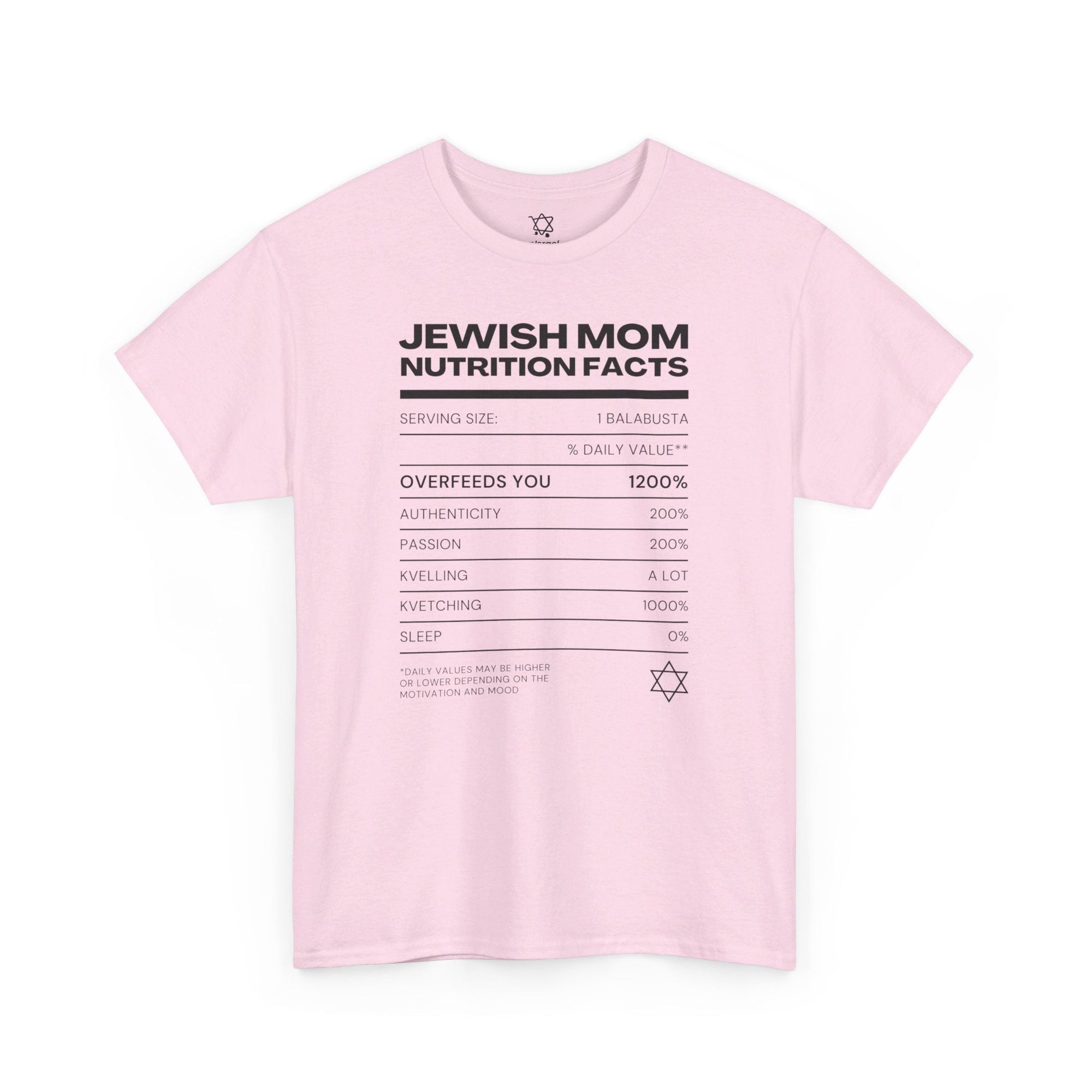 Jewish Mom Nutrition Facts T - Shirt - Shop Israel