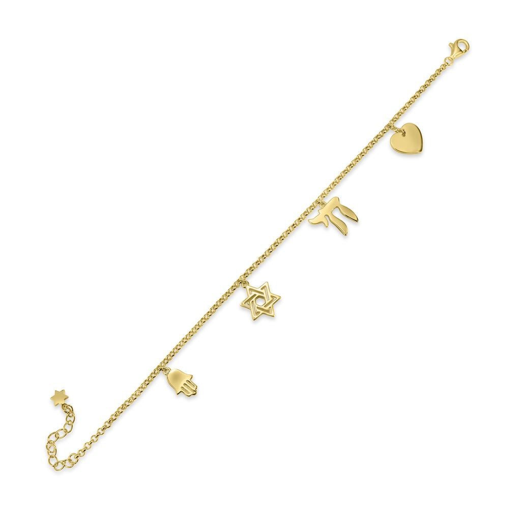 Jewish Symbols Charm Bracelet - Shop Israel