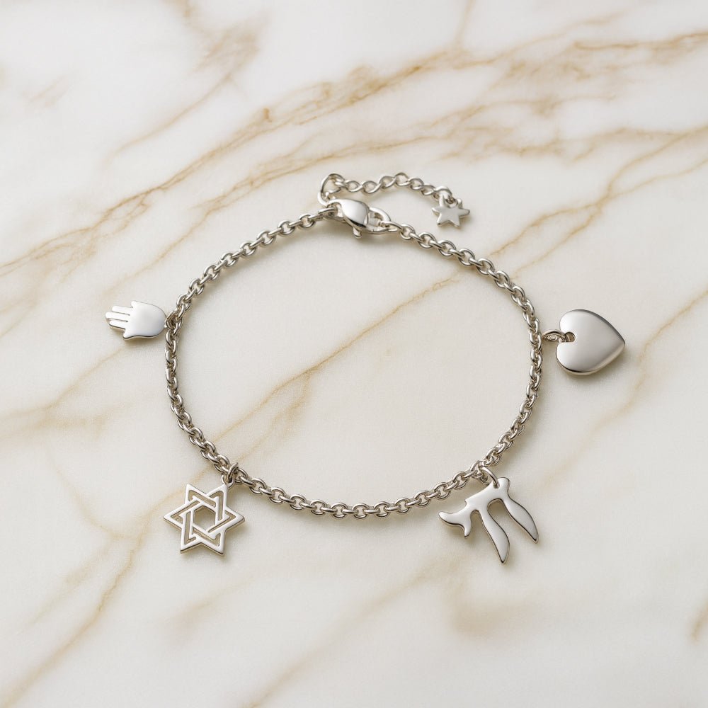 Jewish Symbols Charm Bracelet - Shop Israel