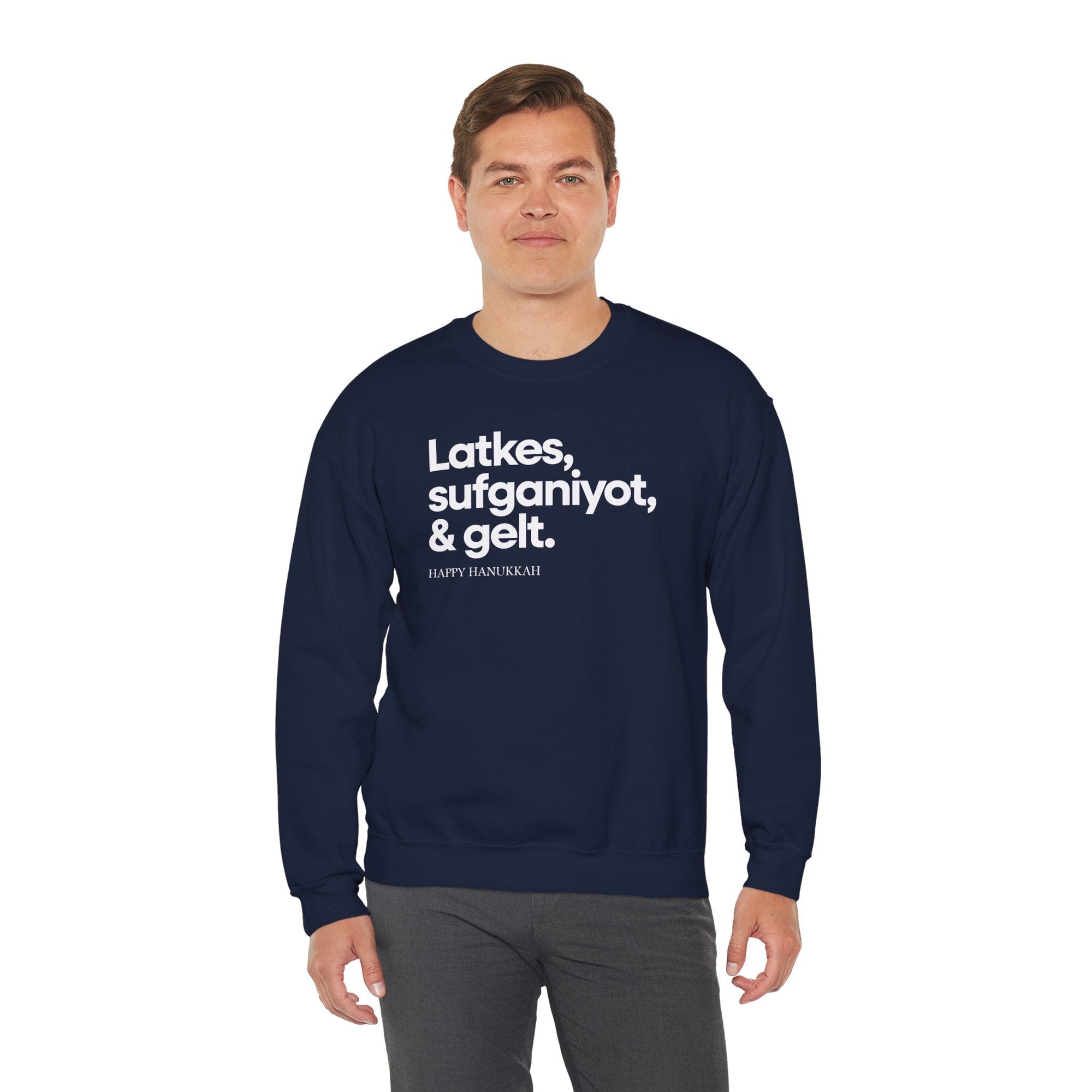 Latkes, Sufganiyot, Gelt Hanukkah Sweater - Shop Israel