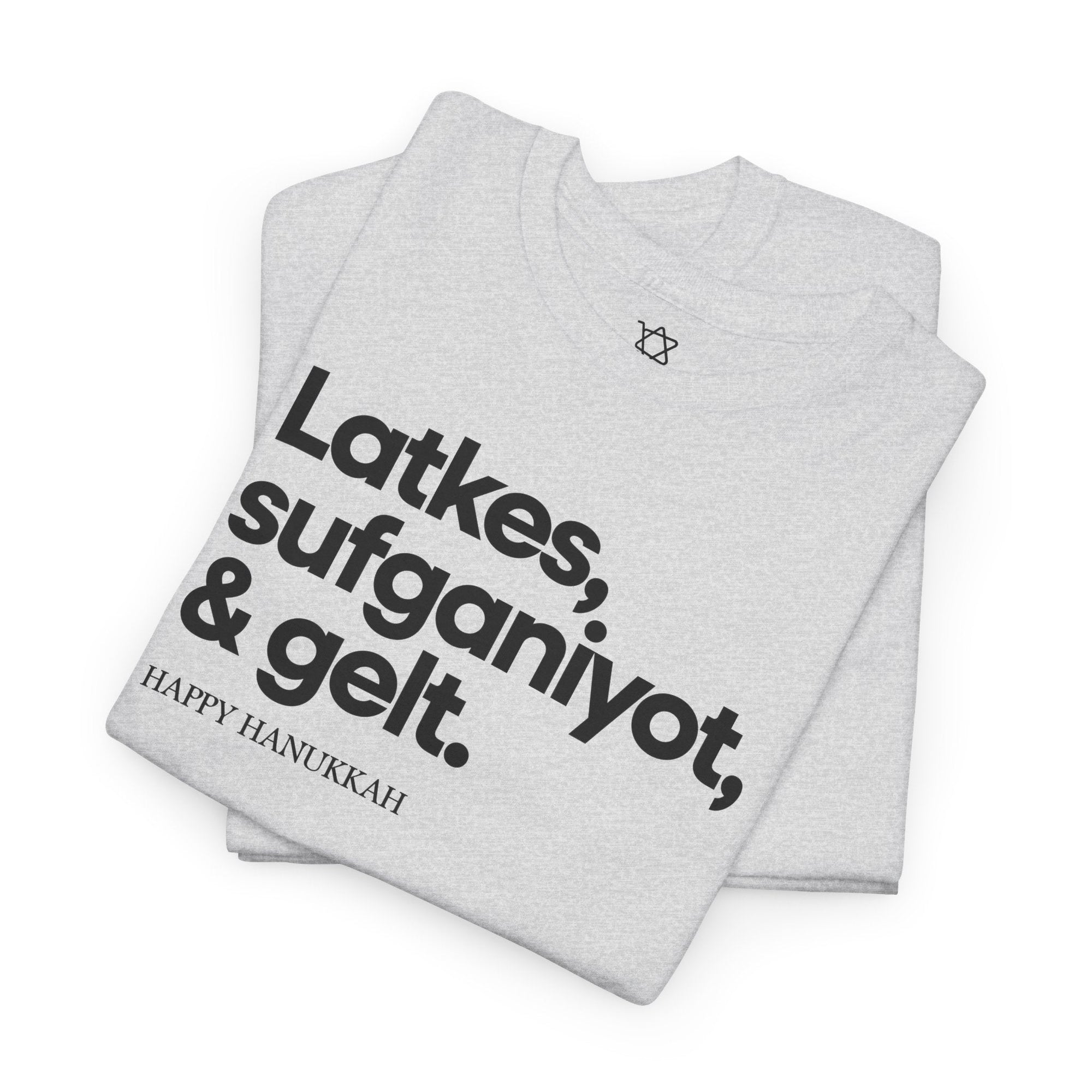 Latkes, Sufganiyot, Gelt Hanukkah T-Shirt - Shop Israel