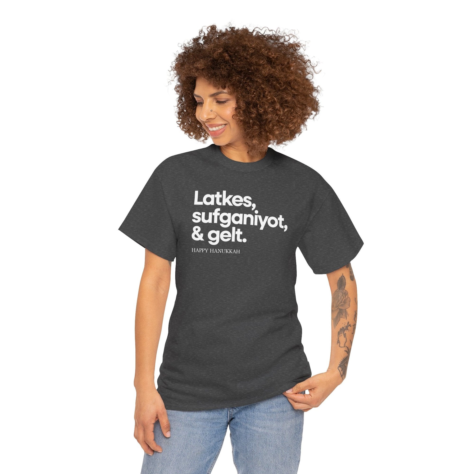 Latkes, Sufganiyot, Gelt Hanukkah T-Shirt - Shop Israel