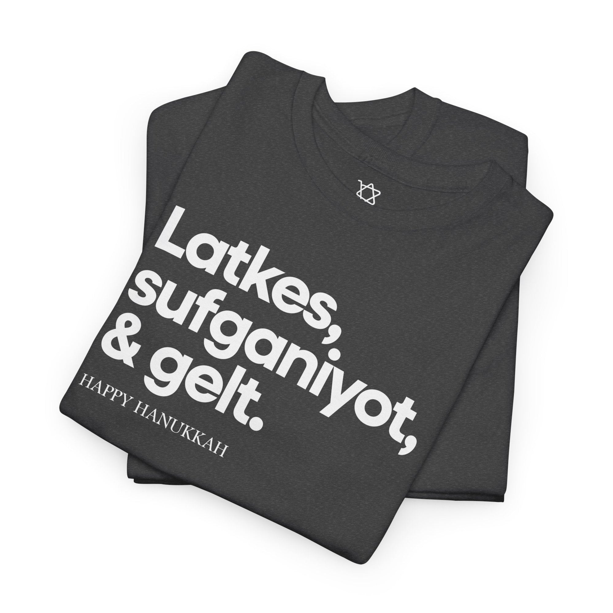 Latkes, Sufganiyot, Gelt Hanukkah T-Shirt - Shop Israel