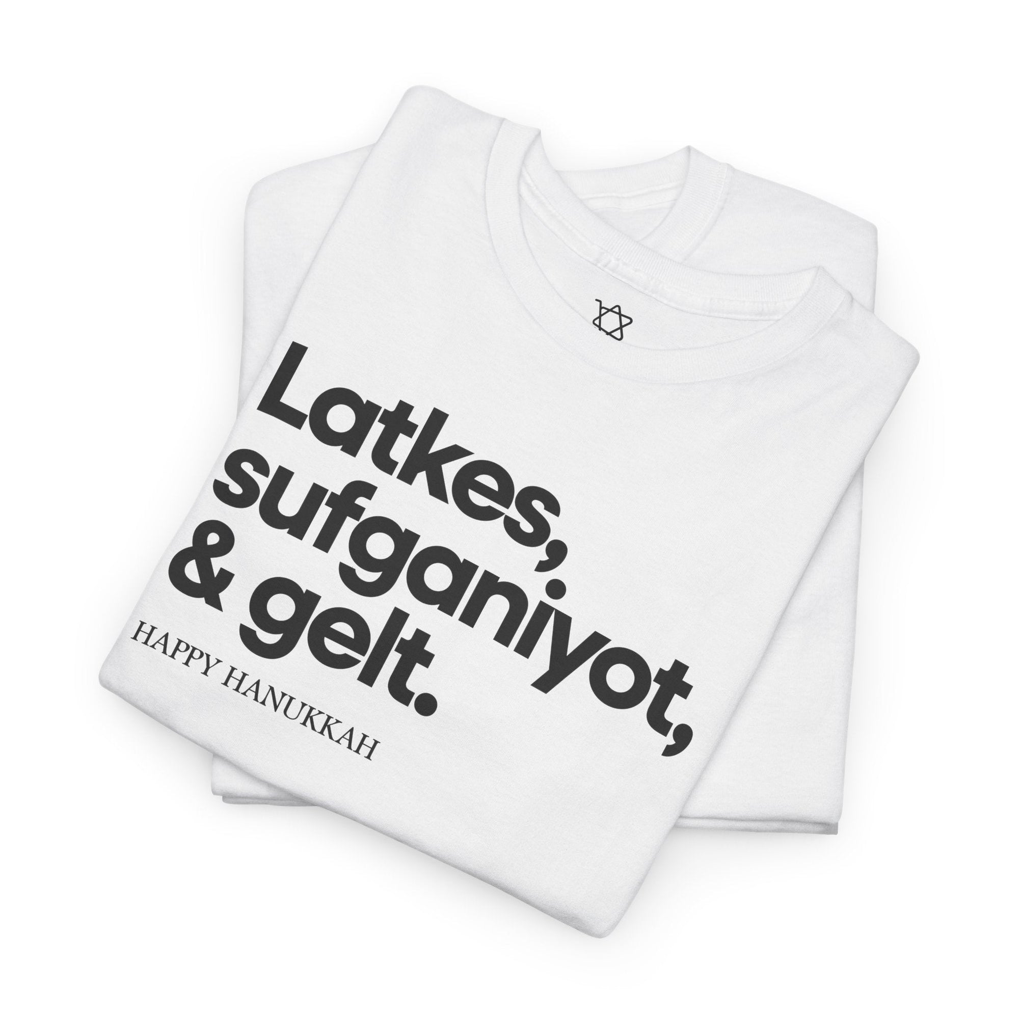 Latkes, Sufganiyot, Gelt Hanukkah T-Shirt - Shop Israel