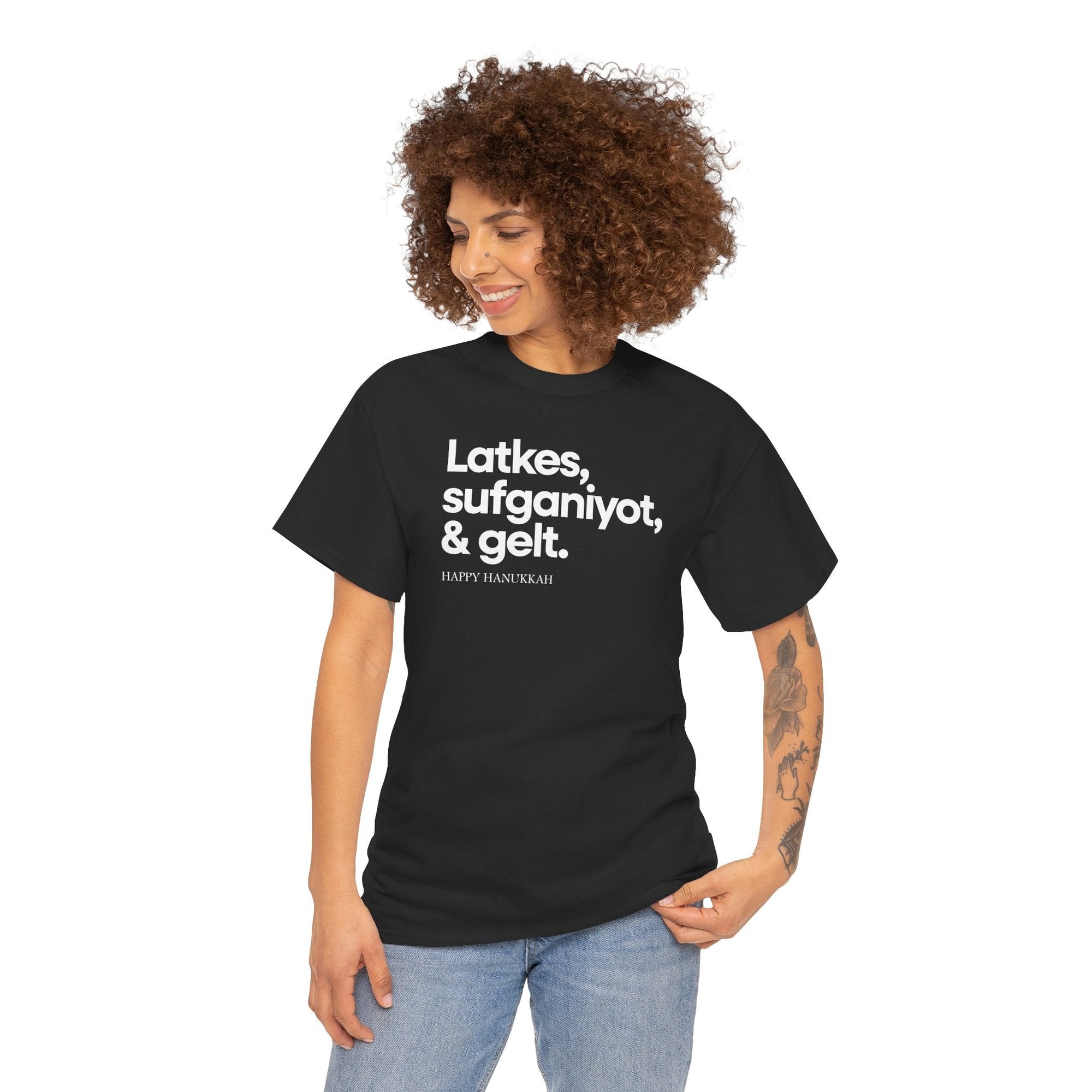 Latkes, Sufganiyot, Gelt Hanukkah T-Shirt - Shop Israel