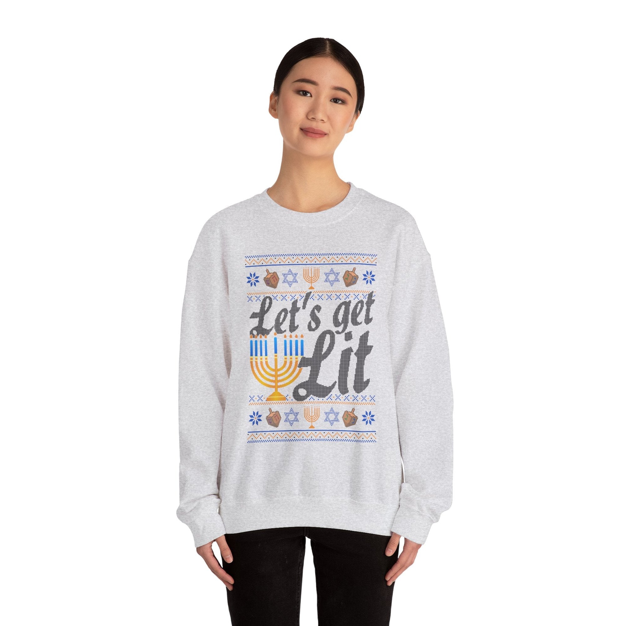 Let&#39;s Get Lit Ugly Hanukkah Sweater - Shop Israel